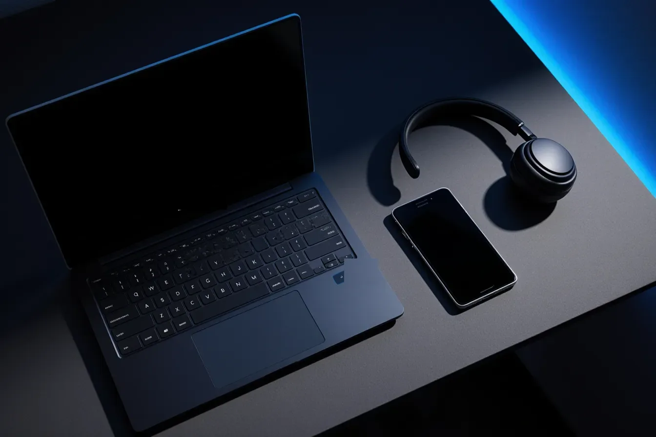 Desk phone, laptop, and mobile connected through the BoomTalk cloud